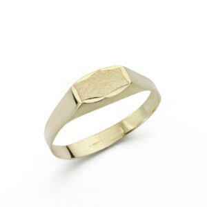 9K SELLO ORO AMARILLO TALLADO DE BEBE RECTANGULAR 7X4 MM
