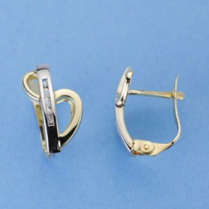 9K PENDIENTES BICOLOR COMUNION 14X8 MM CATALAN