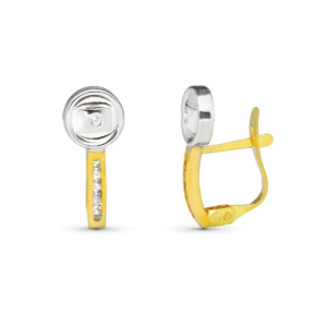 9K PENDIENTES BICOLOR 14X6 MM