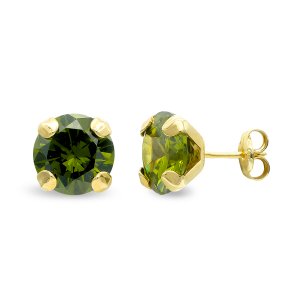 9K PENDIENTES OLIVINA GARRAS 8 MM