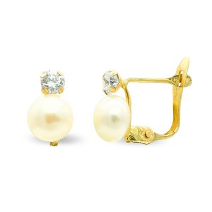 9K PENDIENTES PERLA 6MM CIRCONITA CATALAN