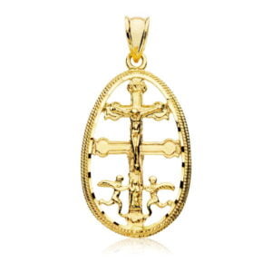9K CARAVACA ORO AMARILLO CERCO 29X19 MM
