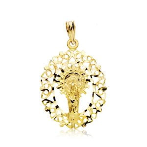 18K MEDALLA VIRGEN DEL PILAR ORLA 28X21 MM