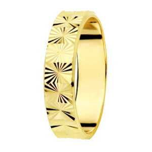 9K ALIANZA  DE MATRIMONIO ORO AMARILLO TALLADA 4 MM