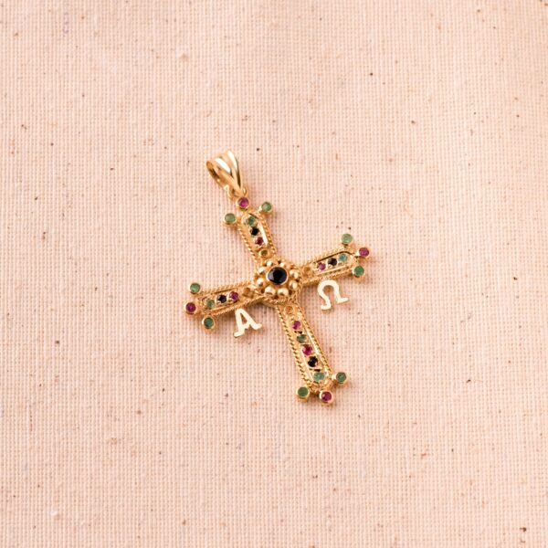 18K CRUZ DE COVADONGA GRANDE 40X34 MM - Imagen 2