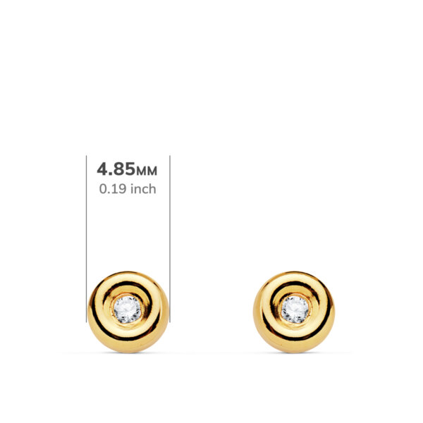 18K PENDIENTES CHATON DIAMANTES 0.030 QTS. PRESION. G-VS2 - Imagen 2