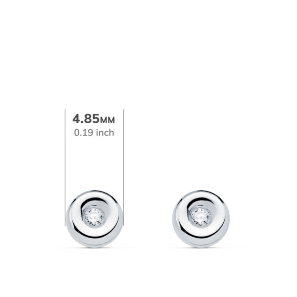 18K PENDIENTES CHATON DIAMANTES 0.030 QTS. PRESION. G-VS2 - Imagen 2