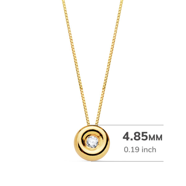 18K GARGANTILLA ORO AMARILLO CHATON DIAMANTE 0.015 QTS. G-VS2 CADENA 42 CM - Imagen 2