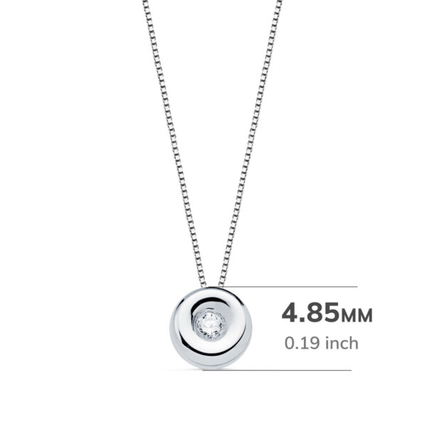 18K GARGANTILLA ORO BLANCO CHATON DIAMANTE 0.015 QTS. G-VS2 CADENA 42 CM - Imagen 2