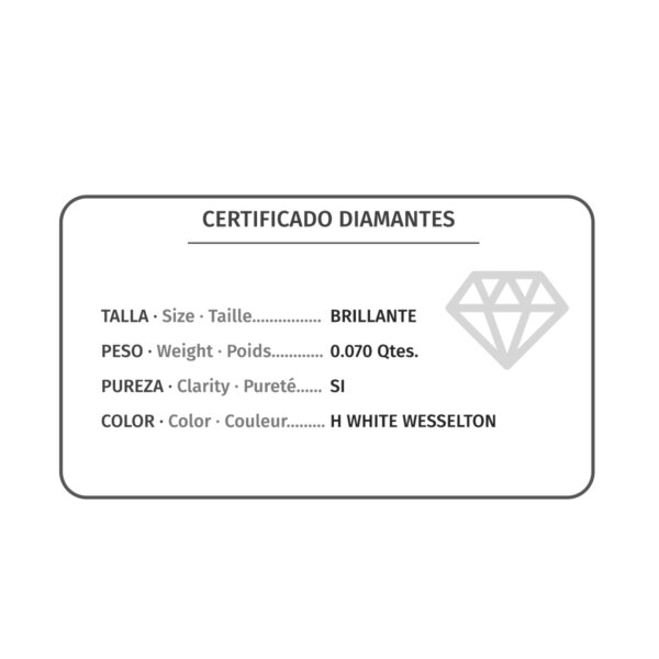 SORTIJA ORO AMARILLO 14 DIAMANTES 0.070  QTS. G-VS2. AMATISTA 4X4 MM CUERPO 1 MM - Imagen 3