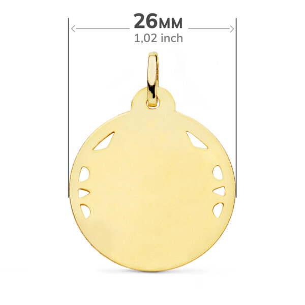 18K MEDALLA VIRGEN DEL CARMEN CALADA HELICE 26 MM - Imagen 2