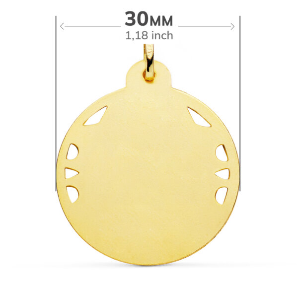 18K MEDALLA VIRGEN DEL CARMEN CALADA HELICE 30 MM - Imagen 2