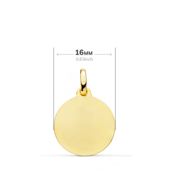 18K MEDALLA ORO AMARILLO VIRGEN NIÑA TALLA CRUZADA. 16 MM - Imagen 2