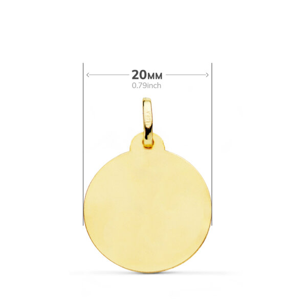 18K MEDALLA ORO AMARILLO VIRGEN NIÑA TALLA CRUZADA. 20 MM - Imagen 2