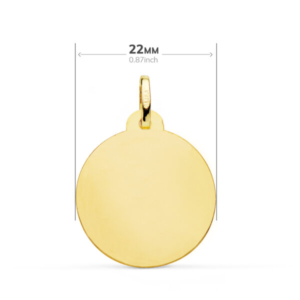 18K MEDALLA SANTA GEMA BISEL 22 MM - Imagen 2