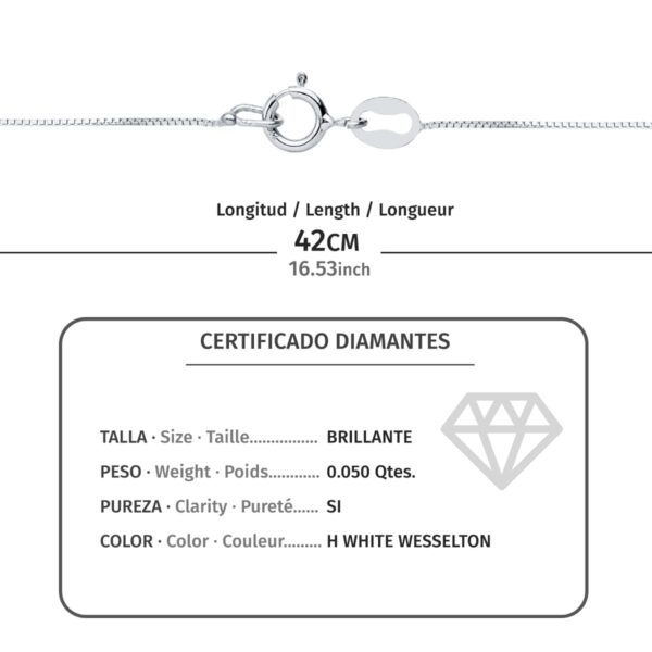 18K GARGANTILLA CRUZ 8.5X6.5MM11 DIAMANTES 0.05QT.CADENA VENECIANA 45CM G-VS2 - Imagen 2