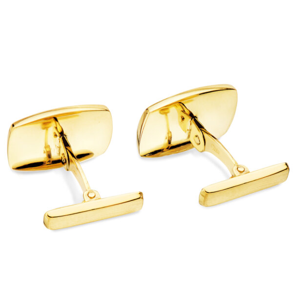 18K GEMELOS ORO AMARILLO TONEL MATE Y BRILLO 17X13 MM CIERRE RIGIDO OSCILANTE - Imagen 2