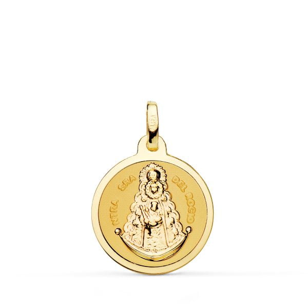 18K MEDALLA VIRGEN DEL ROCIO BRILLO 18 MM