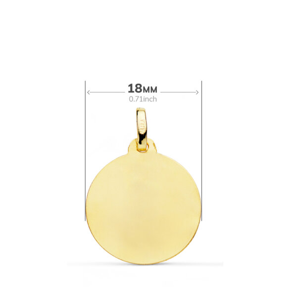 18K CHAPA  DISCO MATE BISEL 18 MM - Imagen 2