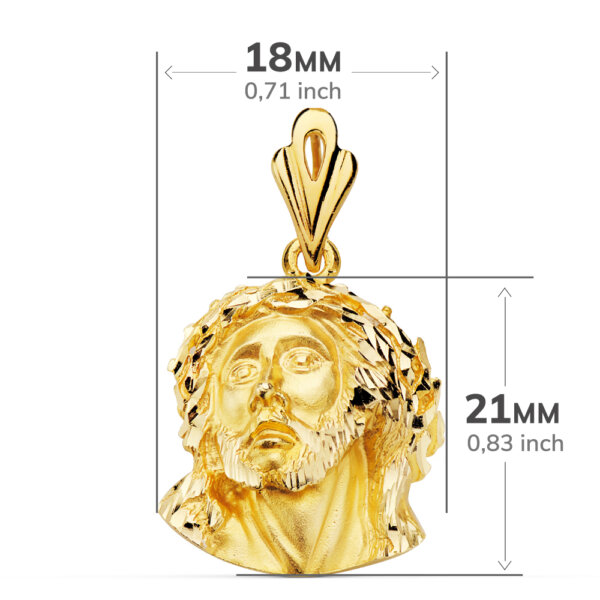 18K CABEZA CRISTO DE MURILLO 21X18 MM - Imagen 3