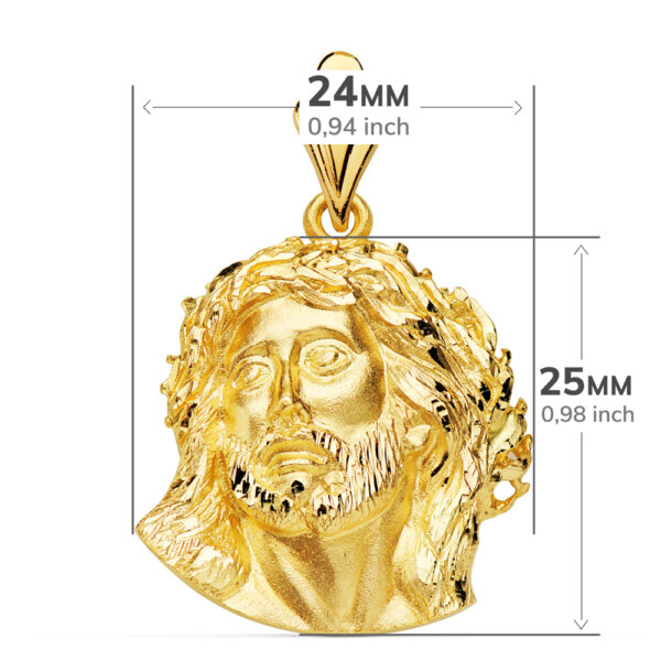 18K CABEZA CRISTO DE MURILLO 25X24 MM - Imagen 3