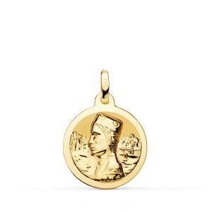18K MEDALLA VIRGEN DE MONTSERRAT BRILLO 18 MM