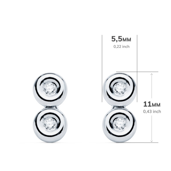 PENDIENTES ORO BLANCO CHATON 4 BRILLANTES 0.08 QTS. 1.7 MM VS2-G. 11X5.5 MM - Imagen 2