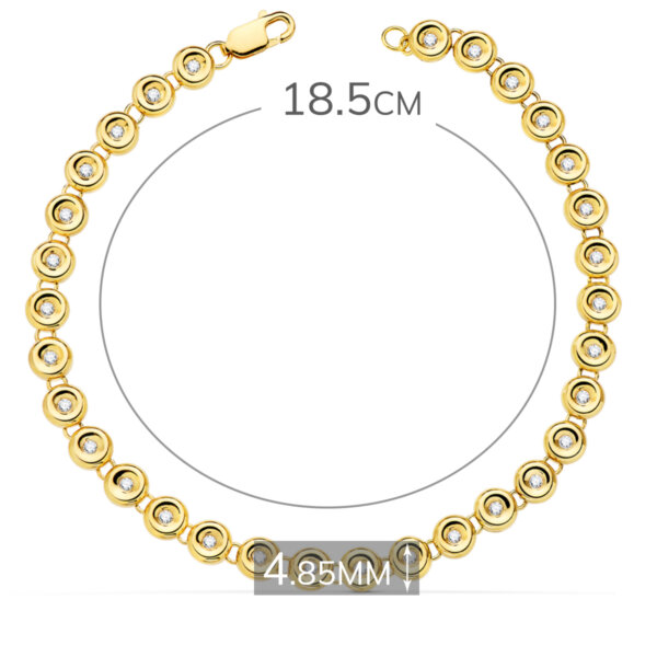 18K PULSERA RIVIERE ORO AMARILLO 31 DIAMANTES. 0.434 QTS.  4.85 MM 18.5 CM G-VS2 - Imagen 2