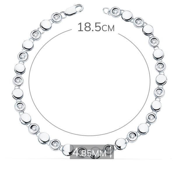 18K PULSERA RIVIERE ORO BLANCO 16 DIAMANTES 0.240 QTS.  4.85 MM G-VS2. 18.5 CM - Imagen 2