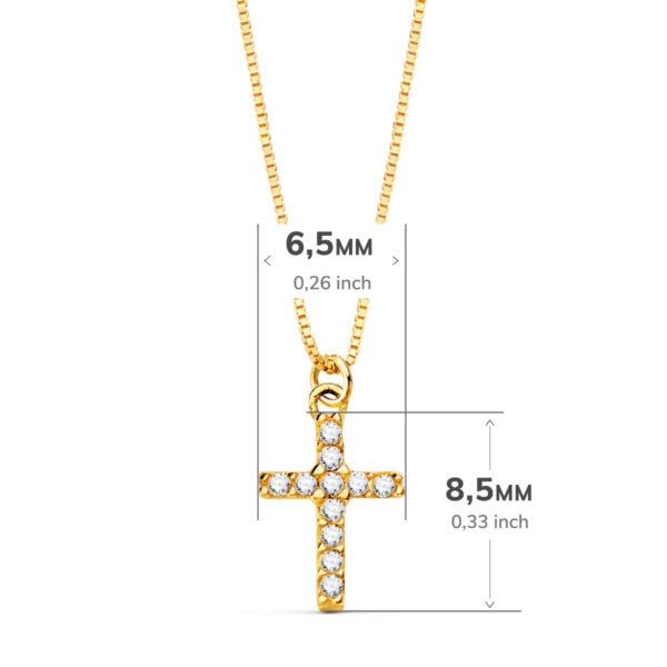 18K GARGANTILLA CRUZ 8.5X 6.5MM11 DIAMANTES 0.05QT.CADENA VENECIANA 45CM G-VS2 - Imagen 2