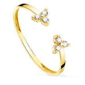 18K SORTIJA ORO AMARILLO DIAMANTES 0.09 QTS.  CUERPO 1.10 MM