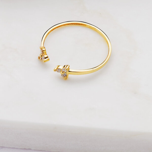 18K SORTIJA ORO AMARILLO DIAMANTES 0.09 QTS.  CUERPO 1.10 MM - Imagen 2