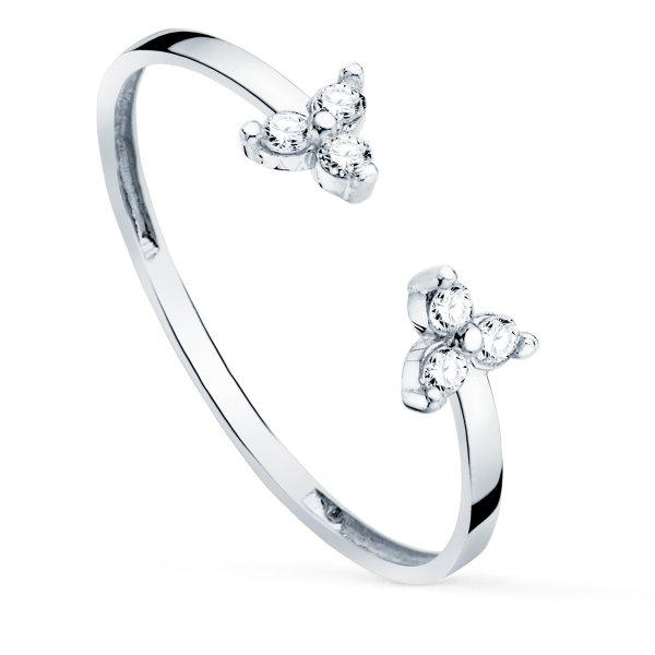 18K SORTIJA ORO BLANCO DIAMANTES 0.09 QTS.  CUERPO 1.10 MM