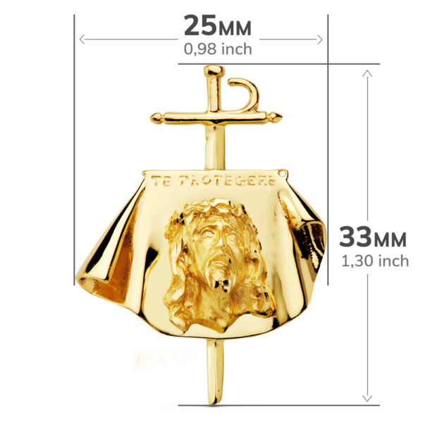 18K COLGANTE CRISTO DE TOREROS 34X25 MM - Imagen 2