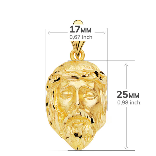 18K CABEZA DE CRISTO 25X17 MM - Imagen 3