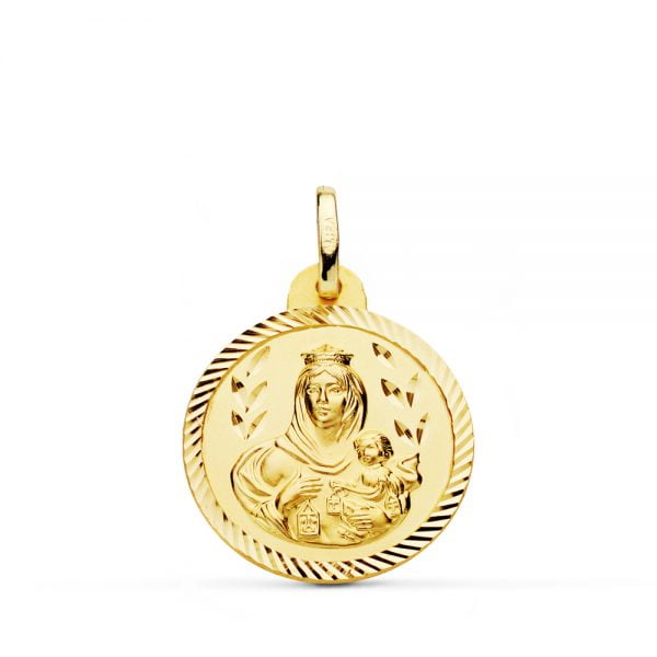 18K ESCAPULARIO HELICE VIRGEN CARMEN Y CORAZON DE JESUS 20 MM - Imagen 3