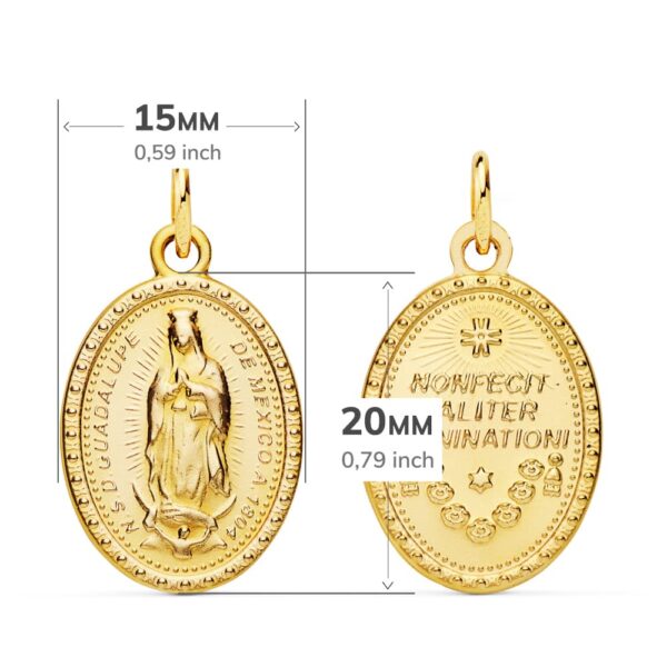 18K ESCAPULARIO VIRGEN DE GUADALUPE 23X15 MM - Imagen 2
