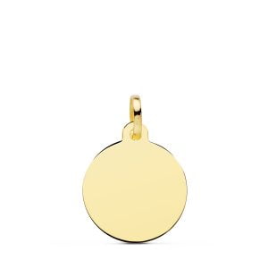 18K CHAPA DISCO  LISO EN BRILLO 16 MM