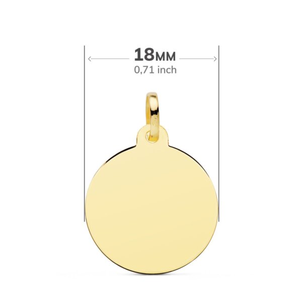 18K CHAPA DISCO LISO BRILLO 18 MM - Imagen 2