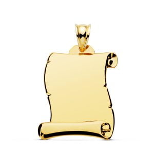 18K CHAPA ORO AMARILLO PERGAMINO LISO 26X23 MM