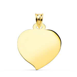 18K CHAPA ORO AMARILLO CORAZON BRILLO 26X23 MM