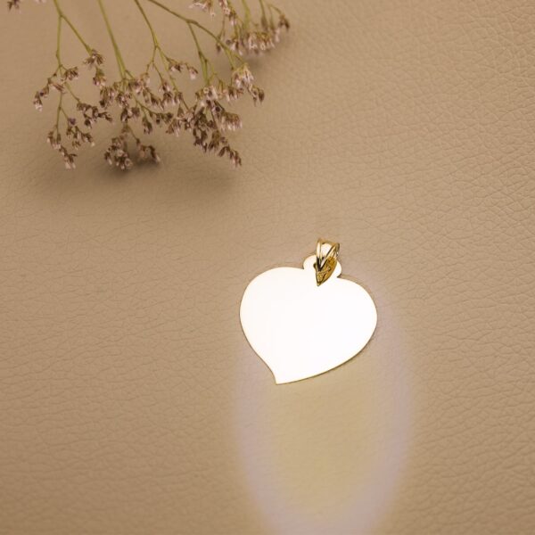 18K CHAPA ORO AMARILLO CORAZON BRILLO 28X28 MM - Imagen 2