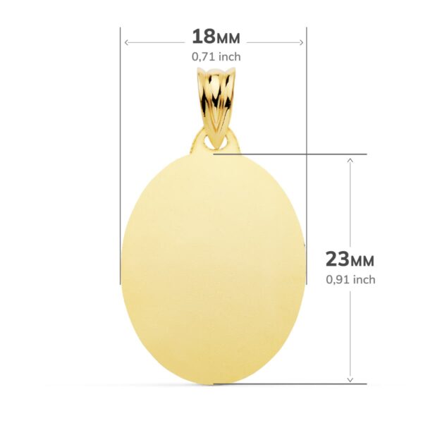 18K CHAPA OVAL BRILLO 23X18 MM - Imagen 2
