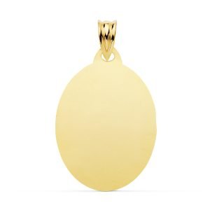18K CHAPA OVAL ORO AMARILLO BRILLO 26X20 MM