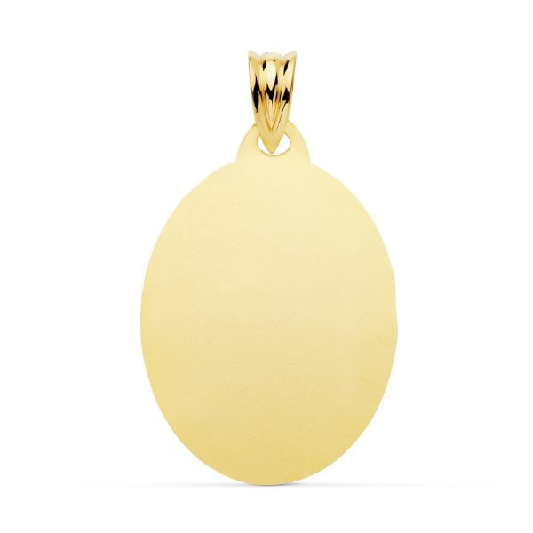 18K CHAPA OVAL ORO AMARILLO BRILLO 26X20 MM