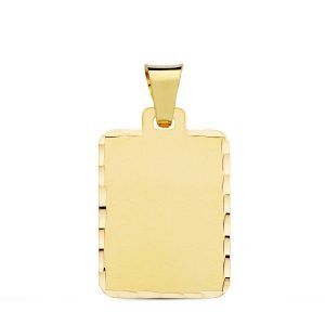 18K CHAPA MATE TALLADA 24X19 MM