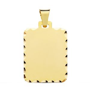 18K CHAPA MATE TALLADA 28X20 MM