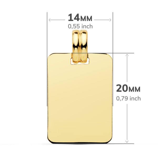 18K CHAPA LISA EN BRILLO 20X14 MM - Imagen 2
