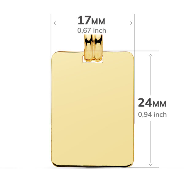 18K CHAPA ORO AMARILLO LISA EN BRILLO 24X17 MM - Imagen 2
