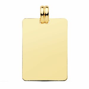 18K CHAPA ORO AMARILLO BRILLO LISA 28X20 MM